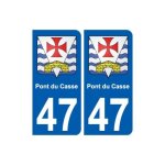 47 pont - du - casse blason autocollant plaque stickers ville - couleur : noir - angles : arrondis