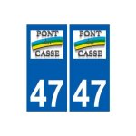 47 pont - du - casse logo autocollant plaque stickers ville - couleur : noir - angles : droits