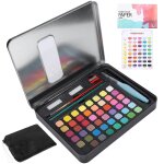 48 couleurs solide pigment aquarelle peintures ensemble portable avec bote de fer minral matriel