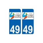 49 longu? jumelles logo autocollant plaque immatriculation auto sticker - couleur : arrondis - angles ...