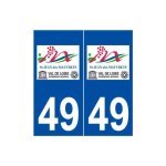 49 saint - jean - des - mauvrets logo autocollant plaque stickers ville - couleur : droits - angles : ...