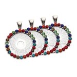 4pcs strass lunette pendentif plateaux rond réglage cabochon argent blanc 4pcs strass lunette pendentif plateaux rond réglage cabochon argent blanc
