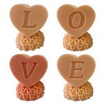 4pcs - valentin, bougie silicone moule 3d en forme pour le bricolage faire de la résine de l'artisanat ... 4pcs - valentin, bougie silicone moule 3d en forme pour le bricolage faire de la résine de l'artisanat ...