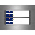 4x autocollant sticker voiture moto stripes drapeau tuning acores portugal