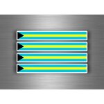 4x autocollant sticker voiture moto stripes drapeau tuning brassard auto bahamas