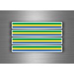 4x autocollant sticker voiture moto stripes drapeau tuning gabon gabonais