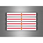 4x autocollant sticker voiture moto stripes drapeau tuning guernesey