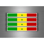 4x autocollant sticker voiture moto stripes drapeau tuning senegal
