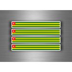 4x autocollant sticker voiture moto stripes drapeau tuning togo