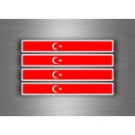 4x autocollant sticker voiture moto stripes drapeau tuning turquie