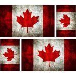 4x autocollant sticker voiture moto tuning valise drapeau canada vintage pc
