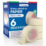 4x ruban de masquage 50mm x 50m - pour peinture et masquage - adh�sif sans laisser de r�sidus - ruban ...