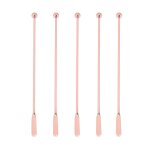 5 pcs en acier inoxydable agitateur boisson agitateur cocktail swizzle bton - rose or - barre droite, ...