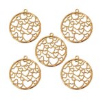 5 pcs r�sine lunette cadre pendentif rond coeur pour bijoux artisanaux bricolage
