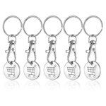 5 pices jeton caddie, porte - cls du panier d'achat, jeton de caddie, jetons caddie, jeton caddie metal, ...