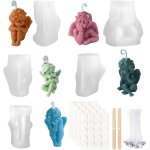 5 pices moule bougie silicone, 3d ange bougie ¿moules diy moule en silicone moule a bougie fait main ...