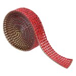 5 rows 1m rhinestone trim ribbon hot fix crystal chain trim garment accessories decoration(red )