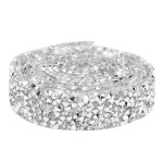 5 yard strass cristal maille chane banding fer sur applique robe de marie chaussures garniture (argent) ...