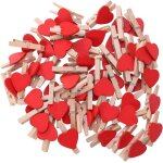 50 mini pinces en bois en forme de coeur pour accrocher des photos, de l'artisanat et des albums (rouge) ... 50 mini pinces en bois en forme de coeur pour accrocher des photos, de l'artisanat et des albums (rouge) ...