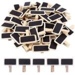 50 pack mini note tableau noir en bois tableaux carrs trombones, photo en bois