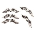 50 pcs angel wing spacer metal charm perles pour diy bracelets collier bijoux
