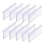 50 pcs clear plastic label holders pour wire shelf retail price label, 8cm x 4cm basket etiquettes clip ...
