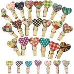 - 50 pcs mini coeur pince a linge en bois pinces a linge en bois pinces a linge colores mini clips bricolage ...