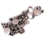 50 set pure laiton boutons - pression rond bouton tissu bagages dcoration accessoires (15mm argent)