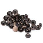 50 set pure laiton mousquetons boutons rond tissu bagages d�coration outil (12. 5mm bronze)