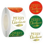 500pcs / roll xmas kraft cadeau bo�te emballage etiquettes autocollants pour emballage de bricolage a ...