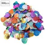 50g bricolage pvc coquille forme paillettes joyeux anniversaire f�te v�tements fournitures (couleur m�lang�e ...