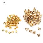 50pc 8mm cristal strass rivets d�coratifs diy cuir chaussures v�tements clous (cristal jaune)