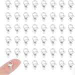 50pcs en acier inoxydable homard pince griffe fermoir argent collier fermoirs attache crochet fin chane ...
