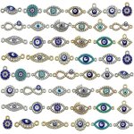 Alliage mix style email oeil breloques assortis mauvais ?il connecteur strass diamant mauvais oeil lien ...