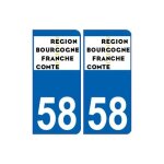 58 ni�vre autocollant plaque immatriculation auto d�partement sticker bourgogne - franche - comt� nouveau ...
