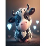 5d diamond painting - douce petite vache - petit 30x40cm - set de tableaux diy avec pierres carr�es pour ...