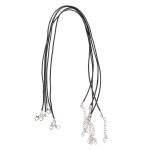 5pcs / lot leather string cord wax braid rope adjustable chain lobster clasp