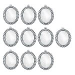 5x10 pices 13x18mm argent ovale pendentif plateaux cabochon base bijoux paramtres