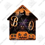 6. 3x5. 5 pouces - panneau mural en bois, petite maison, joyeux halloween, signe jack, lanternes suspendues ...