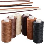 6 bobine de fil plat cir 300m 1mm multicolore corde a coudre cuir diy artisanat outil pour bricolage ...