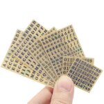 6 feuilles petit 0, 12 pouces alphabet nombre autocollants alliage adhsif lettres autocollants or / ...
