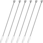 6 pcs cocktail paddle drink stirrers, agitateurs de caf en acier inoxydable boisson rutilisable swizzle ...