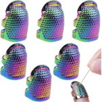 6 pcs metal dazzle gold sewing thimble set - outils de bricolage