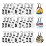 60 pcs sublimation boucles d'oreilles vierges, boucles d'oreilles en forme de larme de transfert de chaleur ...