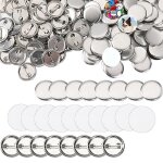 600 pcs button making supplies 25mm / 1inch back button pin making kit metal badge parts for button m ...