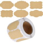 600pcs autocollants etiquettes en papier kraft, etiquettes adhsives vierge, etiquette confiture, autocollants ...