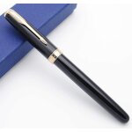 601a stylo plume stylo plume de style rtro (noir avec clip dor, f nib)