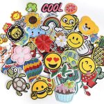 60pcs appliques de broderie al�atoires, bricolage coudre applique r�paration patches pour vestes, jeans, ...