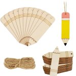 60pcs vierge marque - page artisanat bois d�coupes crayon artisanat inachev� tranche pour vacances anniversair ...