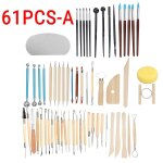 61pcsa - ensemble d'outils en cramique pour sculpture en argile, kit de cire lissante, bricolage, poterie, ...